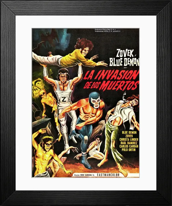 Framed Print : INVASION OF THE DEAD, (aka LA INVASION DE LOS MUERTOS), Mexican poster, 1971