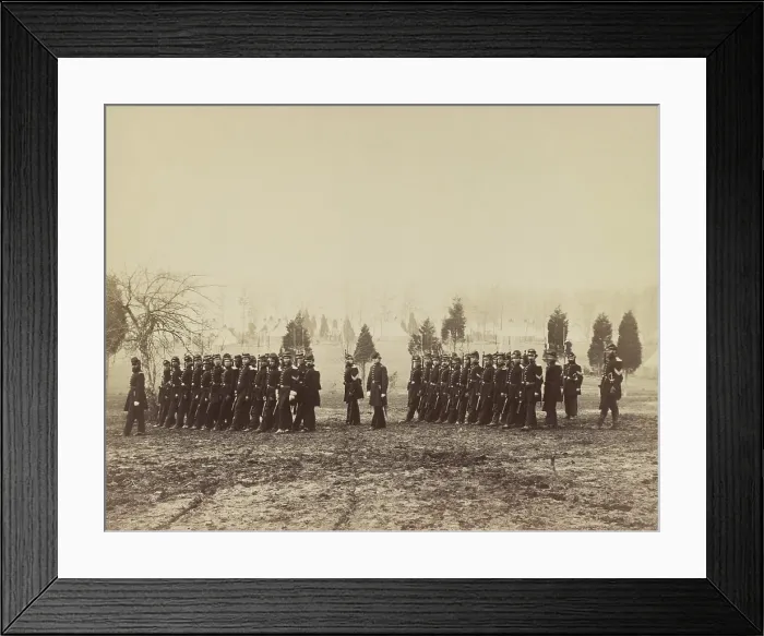 Framed Print : US Civil War, 1861-65. 67th New York Infantry drills at Camp Proctor, outside Washington, DC. (BSLOC_2018_8_158) Framed Print : US Civil War, 1861-65. 67th New York Infantry drills at Camp Proctor, outside Washington, DC. (BSLOC_2018_8_158)