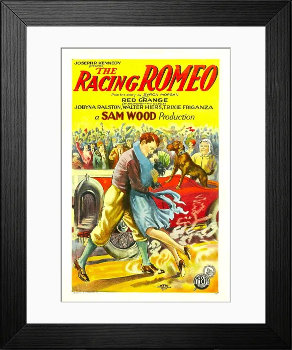 Framed Print : A RACING ROMEO, (aka THE RACING ROMEO), center couple, from left: Harold Red Grange, Jobyna Ralston, 1927 Framed Print : A RACING ROMEO, (aka THE RACING ROMEO), center couple, from left: Harold Red Grange, Jobyna Ralston, 1927