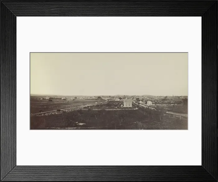 Framed Print : July 1863 view of Gettysburg, Pennsylvania, from Seminary Ridge, shortly after the Battle of Gettysburg July 1-3, 1863 (BSLOC_2018_9_1)