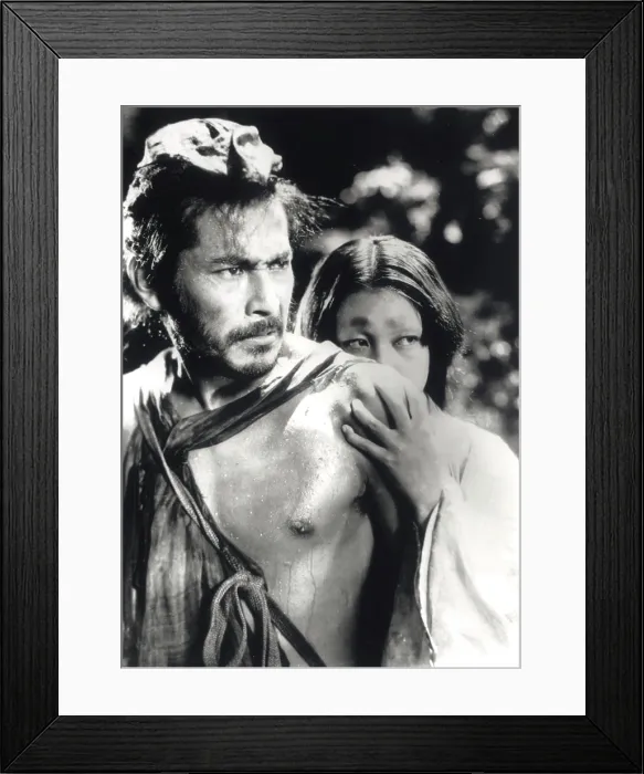 Framed Print : RASHOMON, from left: Toshiro Mifune, Machiko Kyo, 1950
