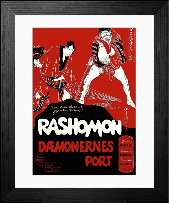Framed Print : RASHOMON, (Danish poster art), 1950