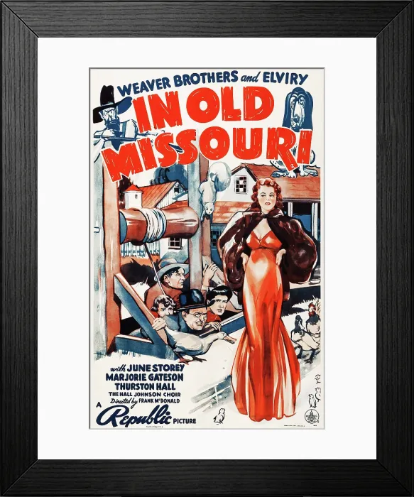 Framed Print : IN OLD MISSOURI, Weaver Brothers and Elviry on poster art, 1940