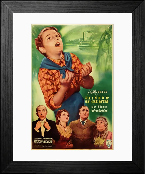Framed Print : RAINBOW ON THE RIVER, US poster art, top: Bobby Breen; bottom from left: Charles Butterworth, Benita Hume, Alan Mowbray, May Robson, 1936