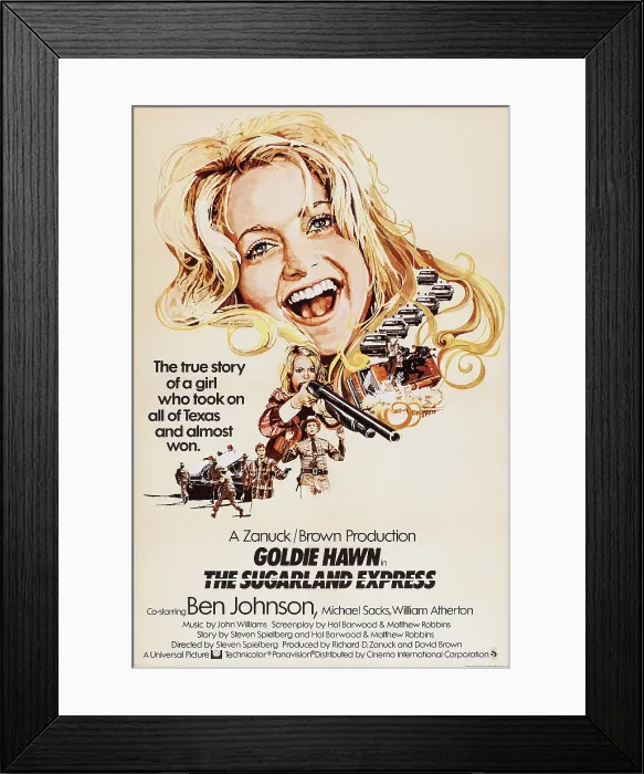 Framed Print : THE SUGARLAND EXPRESS, US poster art, Goldie Hawn, 1974