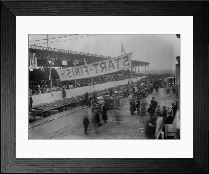 Framed Print : Racecars lining up at the start of the Vanderbilt Cup Auto Race, Oct. 8, 1908 Framed Print : Racecars lining up at the start of the Vanderbilt Cup Auto Race, Oct. 8, 1908