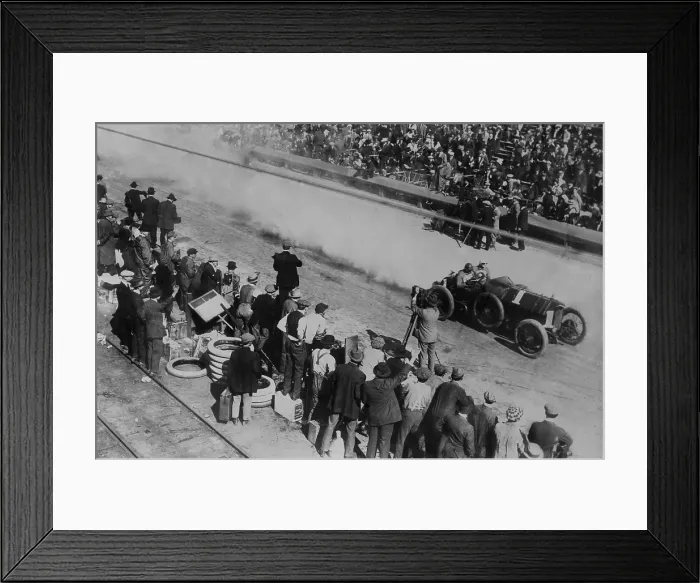 Framed Print : The start of the 1914 Vanderbilt Cup auto race, held in Santa Monica, California, on Feb. 26. Teddy Tetziaff drives a FIAT in car number 1 (BSLOC_2018_4_162) Framed Print : The start of the 1914 Vanderbilt Cup auto race, held in Santa Monica, California, on Feb. 26. Teddy Tetziaff drives a FIAT in car number 1 (BSLOC_2018_4_162)