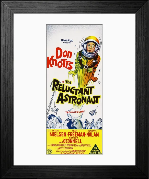 Framed Print : THE RELUCTANT ASTRONAUT, upper right: Don Knotts on an Australian daybill style poster art, 1967