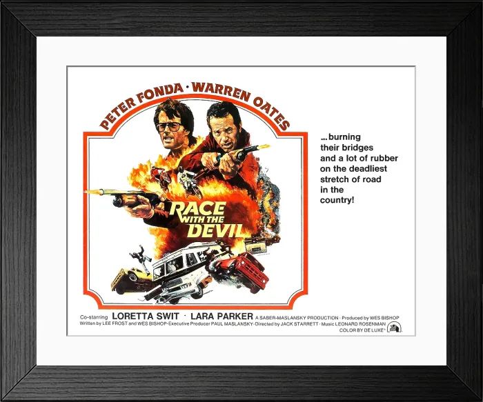 Framed Print : RACE WITH THE DEVIL, from left: Peter Fonda, Warren Oates, 1975, TM & Copyright 20th Century Fox Film Corp. / courtesy Everett Collection