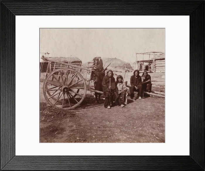Framed Print : Red River Carts were introduced to the Northern Plains Indians from French and Scottish models