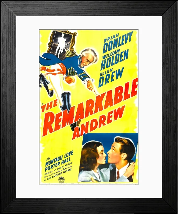 Framed Print : THE REMARKABLE ANDREW, US poster, Brian Donlevy (top left): Bottom right from left: Ellen Drew, William Holden, 1942
