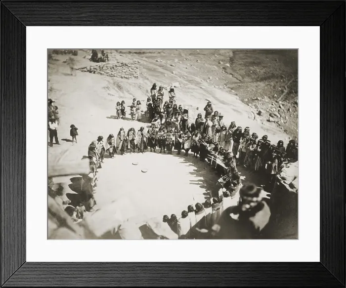 Framed Print : Hopi women's dance, Oraibi, Ariz. Photographed by John K. Hillers, 1879