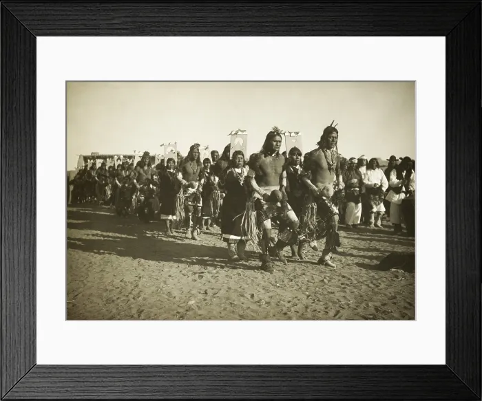 Framed Print : Costumed Jemez Pueblo Indians perform a ceremonial dance, possibly on the Nov. 12 feast day, the Memorial of Saint Livinus, ca. 1908 Framed Print : Costumed Jemez Pueblo Indians perform a ceremonial dance, possibly on the Nov. 12 feast day, the Memorial of Saint Livinus, ca. 1908