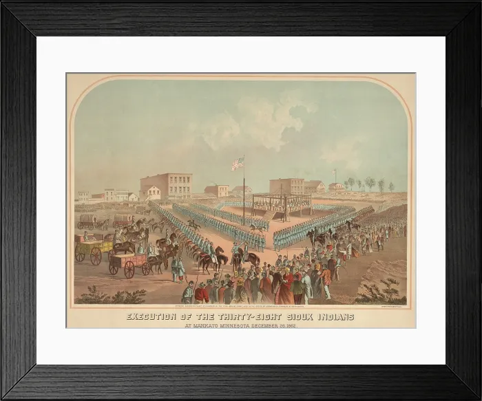 Framed Print : Execution of the thirty-eight Sioux Indians at Mankato, Minnesota, Dec. 26, 1862