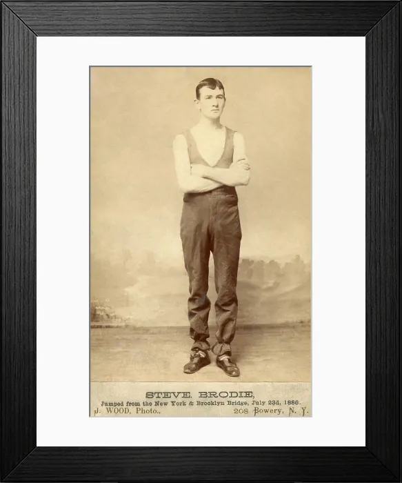 Framed Print : Steve Brodie claimed he jumped from the Brooklyn Bridge on July 23, 1886
