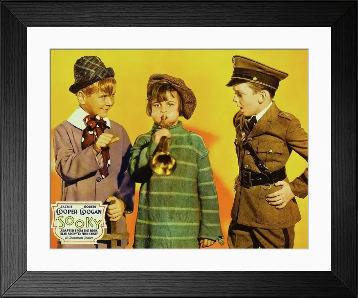 Framed Print : SOOKY, from left on US jumbo lobbycard: Jackie Cooper, Robert Coogan, Jackie Searl, 1931