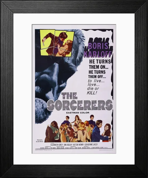 Framed Print : THE SORCERERS, US poster, Boris Karloff (rear), 1967