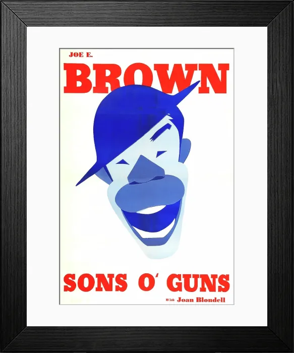 Framed Print : SONS O GUNS, US poster art, Joe E. Brown, 1936