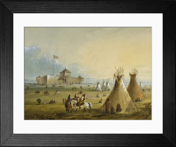 Framed Print : FORT LARAMIE, watercolor painting made ca. 1858-60 by Alfred Jacob Miller, from field-sketches made during his 1837 expedition to western Wyoming Framed Print : FORT LARAMIE, watercolor painting made ca. 1858-60 by Alfred Jacob Miller, from field-sketches made during his 1837 expedition to western Wyoming
