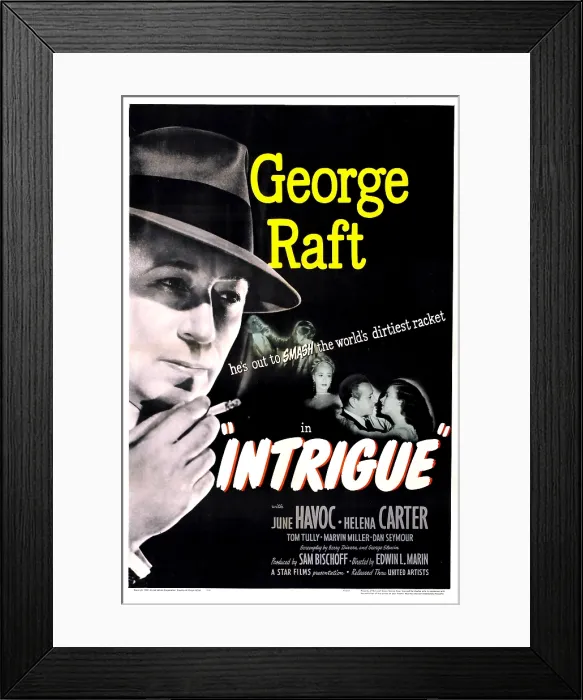 Framed Print : INTRIGUE, US poster, George Raft, 1947