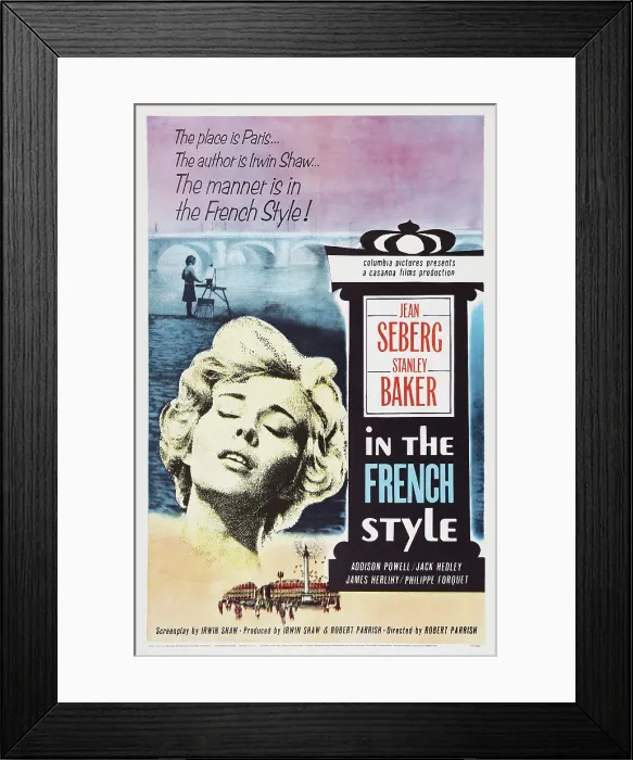 Framed Print : IN THE FRENCH STYLE, US poster art, Jean Seberg, 1963