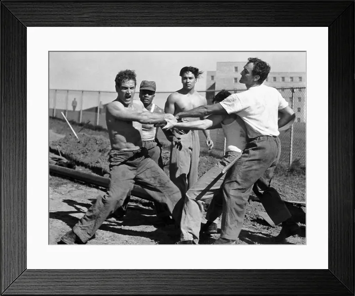 Framed Print : SOMEBODY UP THERE LIKES ME, Paul Newman (left), Robert Loggia (right), 1956 Framed Print : SOMEBODY UP THERE LIKES ME, Paul Newman (left), Robert Loggia (right), 1956