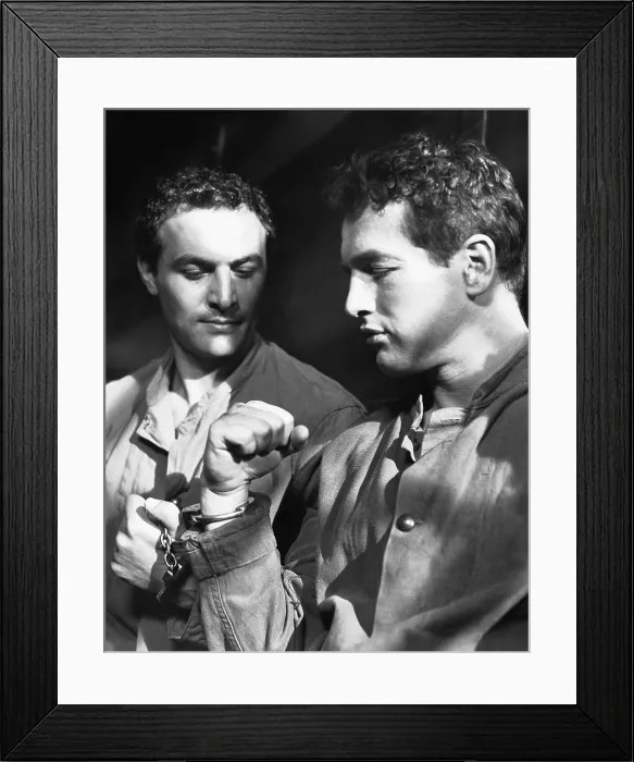 Framed Print : SOMEBODY UP THERE LIKES ME, Robert Loggia, Paul Newman, 1956