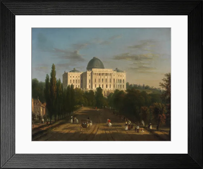 Framed Print : This early view of the west façade of United States Capitol, was painted by Victor de Grailly (French, 1804-1889), after William Henry Bartlett (British, 1809-1854), ca. 1826