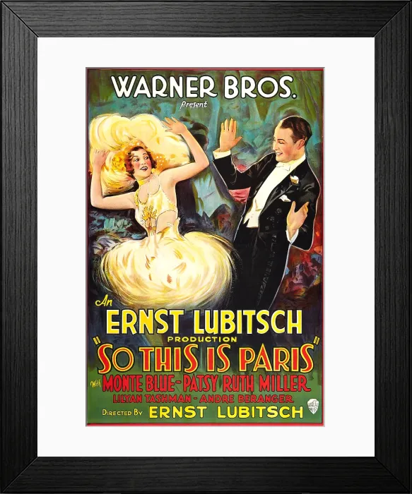 Framed Print : SO THIS IS PARIS, US poster art, from left, Lilyan Tashman, Monte Blue, 1926