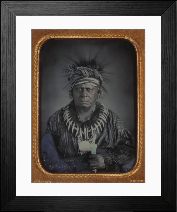 Framed Print : Kee-o-kuk (translates to English as Watchful Fox). 1847 daguerreotype by Thomas M. Easterly