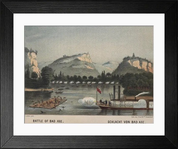 Framed Print : Battle of Bad Axe, Aug. 1-2, 1832, was the final battle of the Black Hawk War