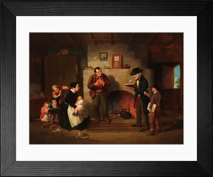 Framed Print : TAKING THE CENSUS, 1854, by Francis William Edmonds. American painting, oil on canvas. This is the earliest known depiction of the census-taking process
