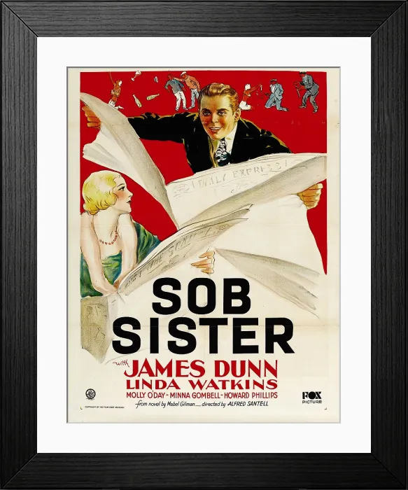 Framed Print : SOB SISTER, left: Linda Watkins, top: James Dunn, 1931, TM and Copyright 20th Century Fox Film Corp. All rights reserved. / courtesy Everett Collection Framed Print : SOB SISTER, left: Linda Watkins, top: James Dunn, 1931, TM and Copyright 20th Century Fox Film Corp. All rights reserved. / courtesy Everett Collection