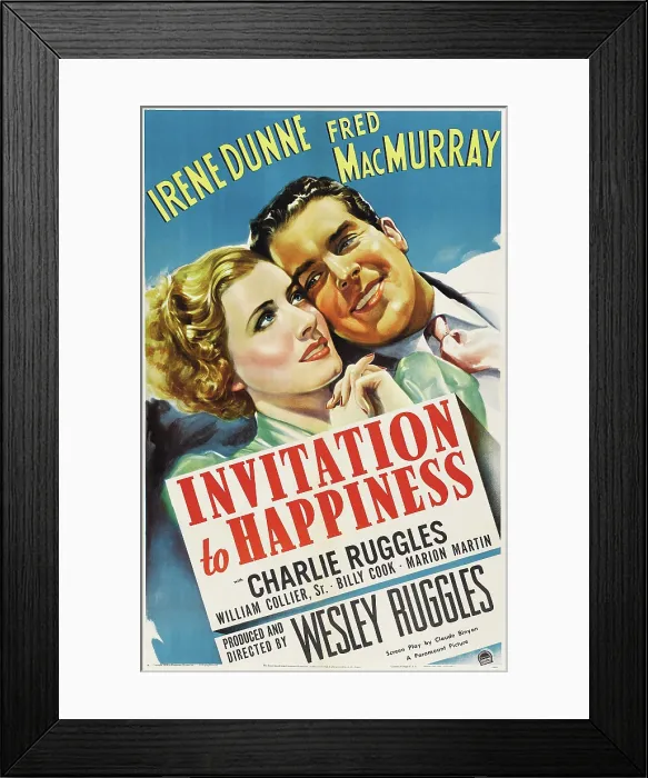 Framed Print : INVITATION TO HAPPINESS, US poster art, from left: Irene Dunne, Fred MacMurray, 1939
