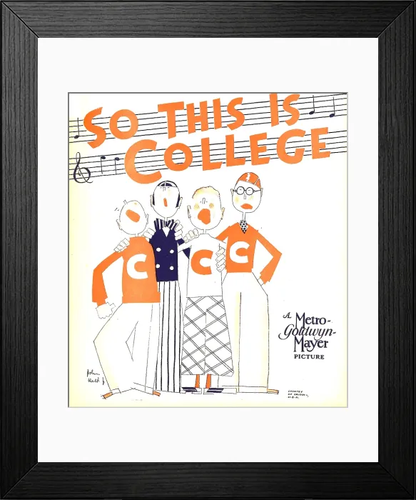 Framed Print : SO THIS IS COLLEGE, window card, 1929