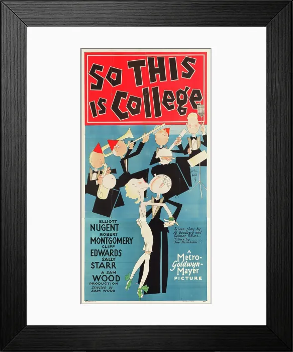 Framed Print : SO THIS IS COLLEGE, poster art, 1929