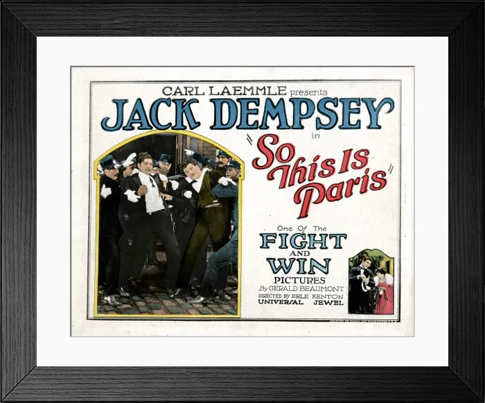 Framed Print : SO THIS IS PARIS, Jack Dempsey, 1924 Framed Print : SO THIS IS PARIS, Jack Dempsey, 1924