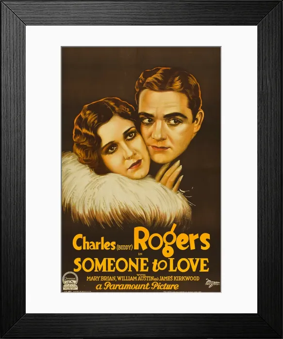 Framed Print : SOMEONE TO LOVE, left to right: Mary Brian, Charles Buddy Rogers; style A poster, 1928 Framed Print : SOMEONE TO LOVE, left to right: Mary Brian, Charles Buddy Rogers; style A poster, 1928