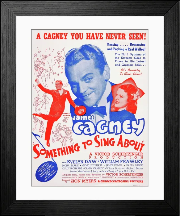 Framed Print : SOMETHING TO SING ABOUT, US poster art, from left: James Cagney, Evelyn Daw, 1937 Framed Print : SOMETHING TO SING ABOUT, US poster art, from left: James Cagney, Evelyn Daw, 1937