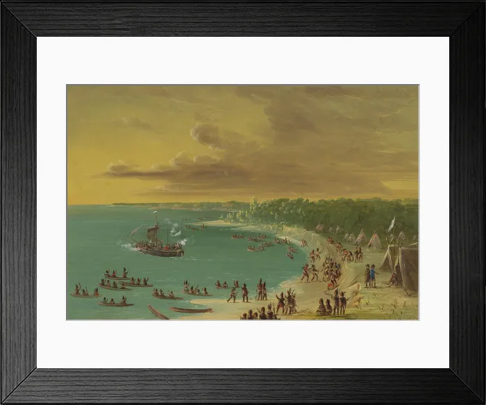 Framed Print : First Sailing of the Griffin on Lake Erie, August 7, 1679, during the second expedition of Robert Cavelier, sieur de La Salle Framed Print : First Sailing of the Griffin on Lake Erie, August 7, 1679, during the second expedition of Robert Cavelier, sieur de La Salle