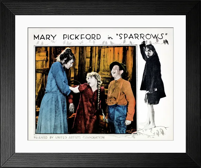 Framed Print : SPARROWS, Mary Pickford (center and right), lobbycard, 1926