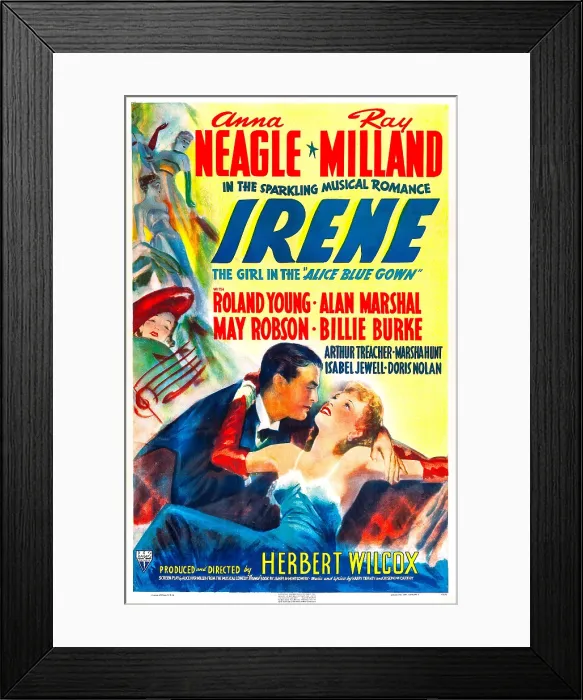 Framed Print : IRENE, US poster, bottom from left: Ray Milland, Anna Neagle, 1940