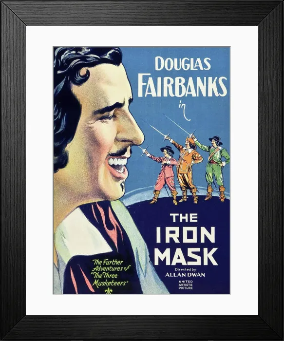 : THE IRON MASK, foreground, left: Douglas Fairbanks; as The Three Musketeers in background, right: Leon Bary, Tiny Sandford, Gino Corrado, 1929 : THE IRON MASK, foreground, left: Douglas Fairbanks; as The Three Musketeers in background, right: Leon Bary, Tiny Sandford, Gino Corrado, 1929