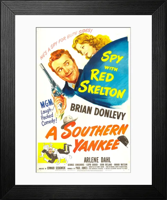 Framed Print : A SOUTHERN YANKEE, US poster, Red Skelton, Arlene Dahl, 1948 Framed Print : A SOUTHERN YANKEE, US poster, Red Skelton, Arlene Dahl, 1948