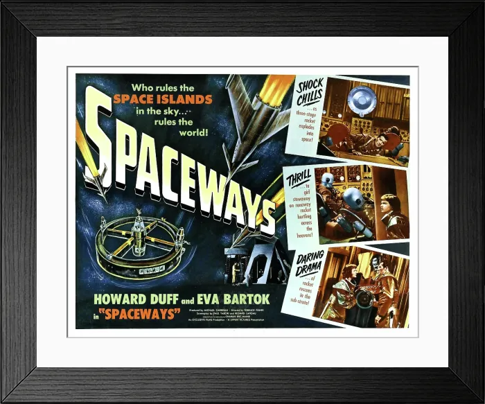 Framed Print : SPACEWAYS, Howard Duff, Eva Bartok, 1953