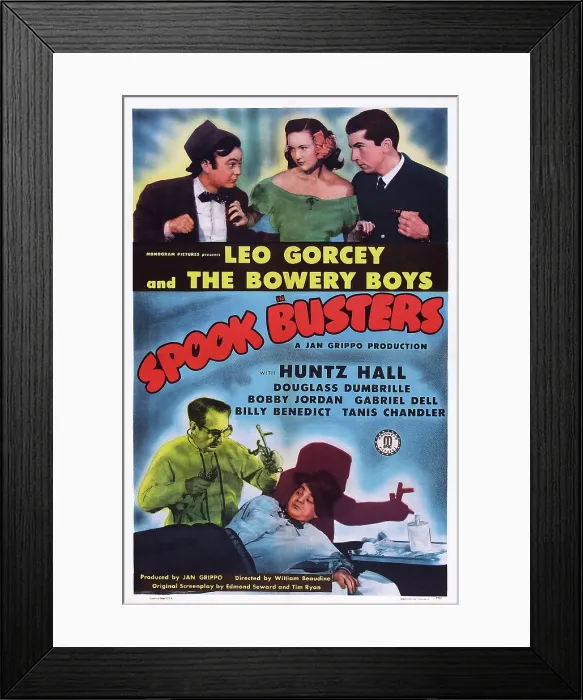 Framed Print : SPOOK BUSTERS, US poster art, top, from left: Leo Gorcey, Tanis Chandler, Gabriel Dell; bottom from left: Douglass Dumbrille, Leo Gorcey, 1946 Framed Print : SPOOK BUSTERS, US poster art, top, from left: Leo Gorcey, Tanis Chandler, Gabriel Dell; bottom from left: Douglass Dumbrille, Leo Gorcey, 1946