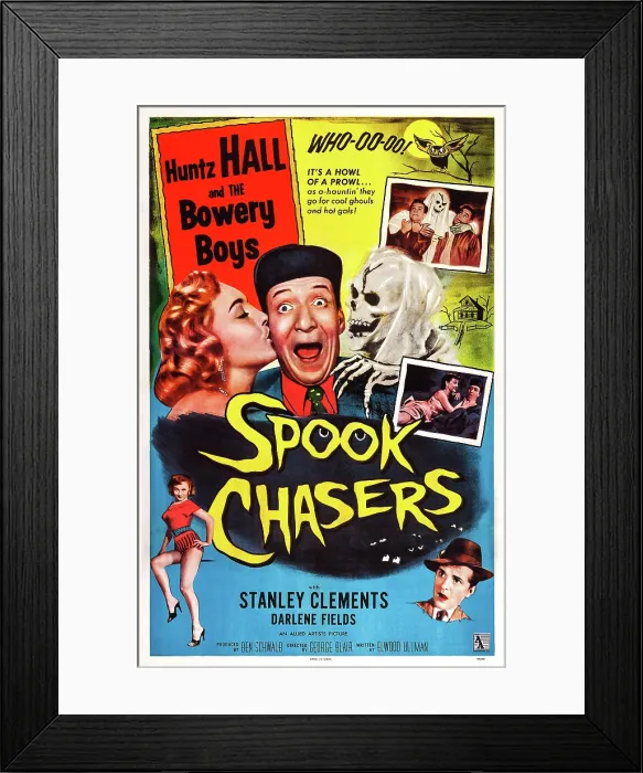 Framed Print : SPOOK CHASERS, US poster, center from left: Darlene Fields, Huntz Hall, bottom from left: Darlene Fields, Stanley Clements, 1957 Framed Print : SPOOK CHASERS, US poster, center from left: Darlene Fields, Huntz Hall, bottom from left: Darlene Fields, Stanley Clements, 1957