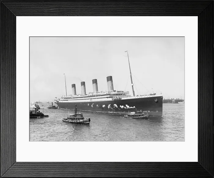 Framed Print : White Star Line's S.S. Olympic completing her maiden voyage to New York on June 21, 1911. The sister ship to the S.S. Titanic averaged 21.17 knots on the Atlantic crossing Framed Print : White Star Line's S.S. Olympic completing her maiden voyage to New York on June 21, 1911. The sister ship to the S.S. Titanic averaged 21.17 knots on the Atlantic crossing
