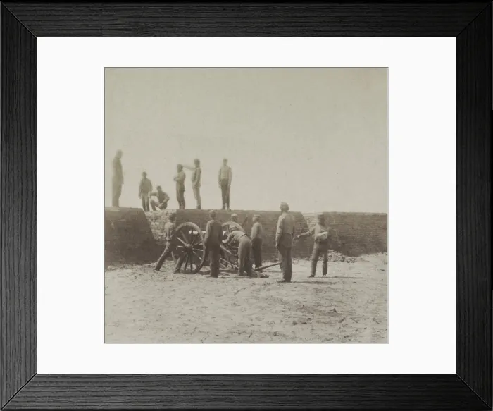 Framed Print : Confederate soldiers man cannon in an artillery battery near Charleston, SC in 1861 Framed Print : Confederate soldiers man cannon in an artillery battery near Charleston, SC in 1861
