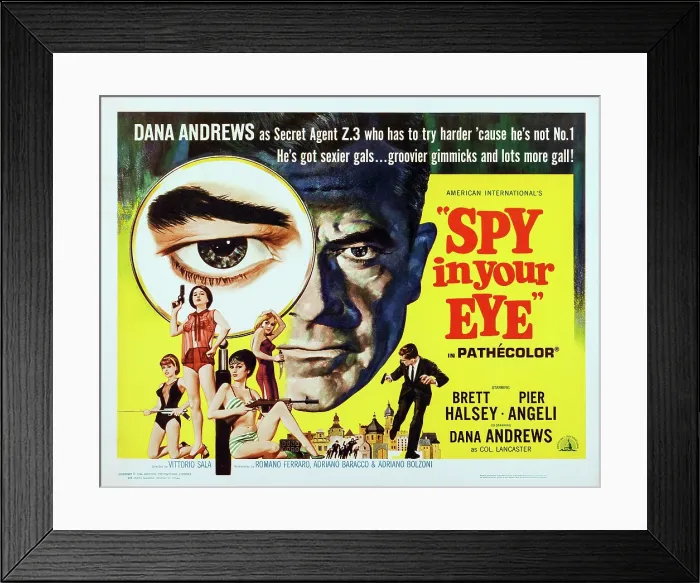 Framed Print : SPY IN YOUR EYE, (aka BERLINO-APPUNTAMENTO PER LE SPIE), US poster art, Dana Andrews, 1965